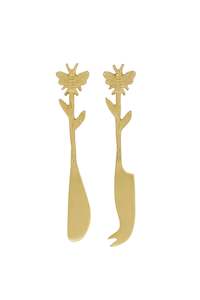 Homeware: Brass Bee Cheese Knife