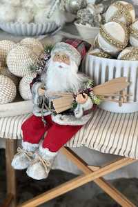 Christmas: Sitting Santa in Tartan (40cm)