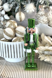 Green Metallic Nutcracker 40cm