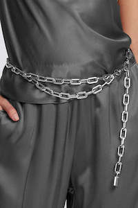 Belts: PAULA RYAN Chain Belt - Silver