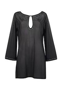 Kaftans And Tunics: PAULA RYAN Mesh Kaftan With Hot Fix Detail