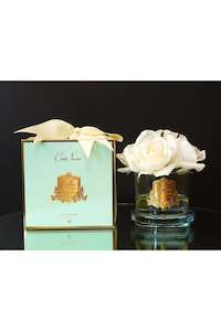 Cote Noire 1: COTE NOIRE Five Ivory White Roses - Clear & Gold