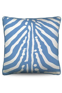 STUART MEMBERY Zebra Cushion - Sky Blue