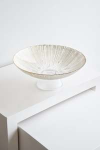 Magpie Home: MAGPIE HOME Large Gold Stripe Glass Bowl in