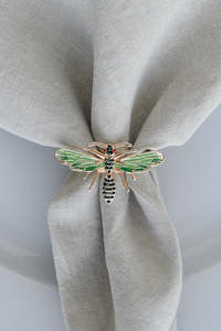 MAGPIE HOME Green Dragonfly Napkin Rings