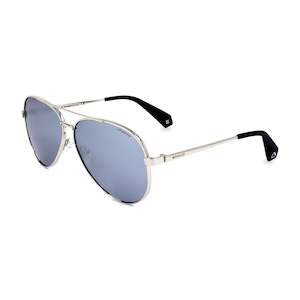 Sunglasses: Polaroid - Silver & Blue Aviators