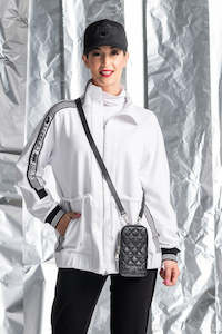 Bags: PAULA RYAN Quilted Mobile Shoulder Bag - Black/Nickel