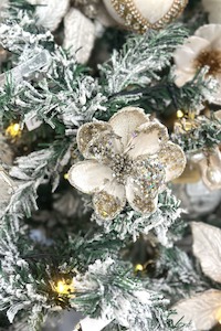 Christmas: Small Heirloom Magnolia Cream Platinum