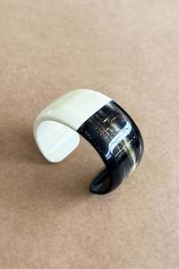 OOH LA LA Accra Narrow Cuff - Ivory / Dark Brown (D)