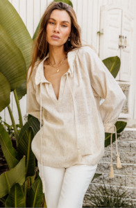 I AM PYLGRYM Santorini Top - Biscuit Stripe