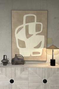 Art Prints: Pari Framed Wall Art - Tan & Cream