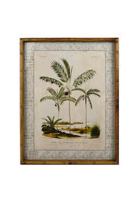 Art Prints: Zanzibar Palms Glass Framed Print