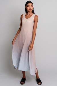 ALQUEMA Long Estrella Dress - Moonstone to Arctic Ice