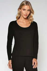 PAULA RYAN Easy Fit Scoop Neck Top - Merino