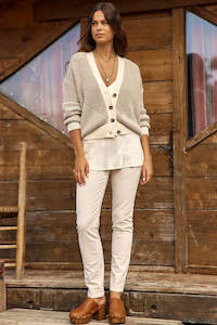 Cardigans: LAUREN VIDAL Bell Cardigan - Beige