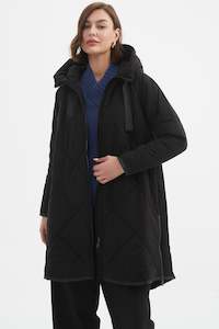 Coats: TIRELLI Zip Hem Winter Coat - Black