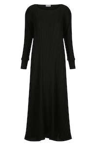 Alquema: ALQUEMA Simply Pleat Dress Black