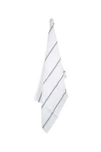 Homeware And Gifts: Woven Stripe Tea Towel - Off White & Black