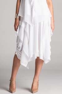 PAULA RYAN Chiffon Overlay Skirt - White