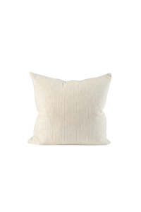 Homewares: EADIE Marina Cushion - Off White/Silver Grey Stripe
