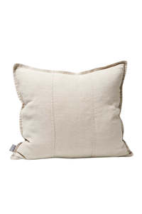 Homewares: EADIE Luca Linen Outdoor Cushion - Natural - 60cm