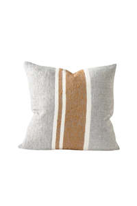 Homewares: EADIE Magnus Linen Cushion - Slate/Nutmeg