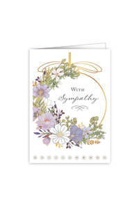 Cards: With Sympathy - Flower Wreath CARD