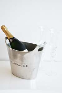 Mothers Day Gift Ideas: Aluminium Oval Champagne Bucket - Silver