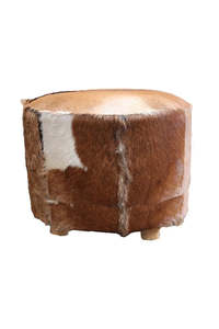 Furniture: Billie Ottoman - Brown & White