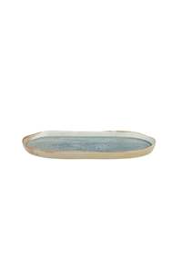 Inky Splash Glazed Ceramic Oval Platter