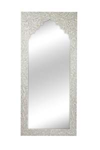 Moroccan Arched Capiz Shell Inlay Floor Mirror