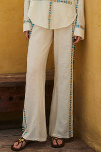 Devotion Twins: DEVOTION TWINS Iluma Pant - Blue/Camel