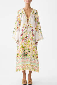 Camilla: CAMILLA Deep V Neck Hardware Kaftan - The Call of Catalonia