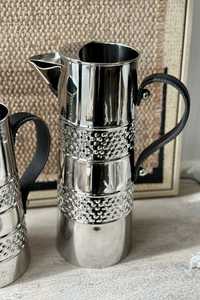 Gifts: Silver Double Band Jug w/Leather Handle - Large