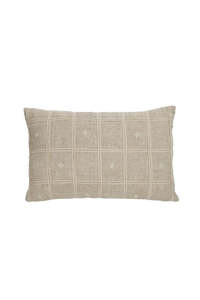 Sandstone Check Lumbar Cushion