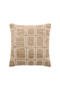 Cushions Throws: Grid Weave Cushion - Natural