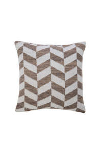 Chevron Weave Cushion - Natural & White