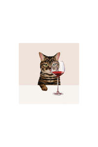 Cards: Card - Mackerel Cat & Red Wine