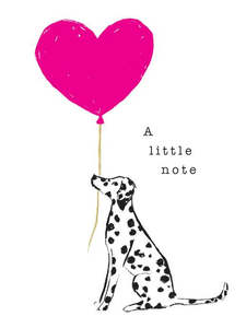 Mothers Day Gift Ideas: Card- A little Note Dalmatian Mini Card