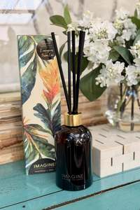 Candles Home Fragrance: Lemongrass & Persian Lime Reed Diffuser 200ml - Amber