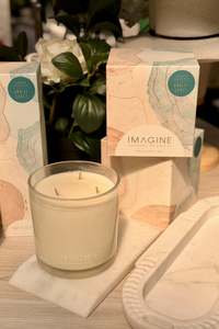 Candles Home Fragrance: Amalfi Coast Soy Wax Candle 665g - White