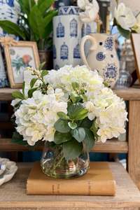 Botanical Garden: Large Hydrangea Lush Leaf - White