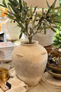 Faux Olive Tree in Stone Pot