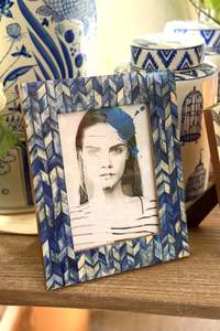Photo Frames: Indigo Bone Frame - Large