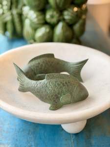 Global Collectables: Bronze Koi Fish - Verdigris