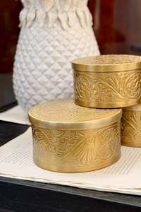 Global Collectables: Large Embossed Brass Box