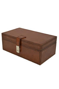 Leather Goods: Leather Box - Tan