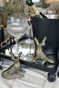 Caiman Crocodile Candleholder