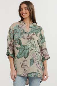 URBAN LUXURY Drape Linen Shirt