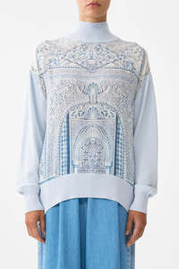 CAMILLA Silk Front Turtle Neck Knit - The Hum Of The Alhambra
